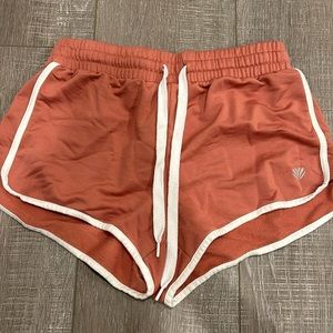 pink and white shorts